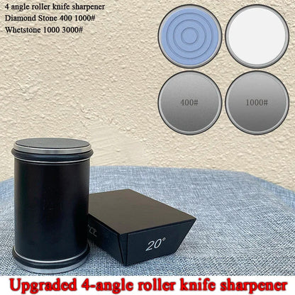 15/18/20/22° Fixed Angle Magnetic Rolling Knife Sharpener Diamond Whetstone Agate Stone Kitchen Roller Knife Sharpening System