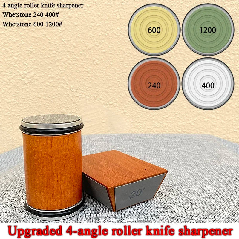 15/18/20/22° Fixed Angle Magnetic Rolling Knife Sharpener Diamond Whetstone Agate Stone Kitchen Roller Knife Sharpening System