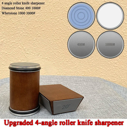 15/18/20/22° Fixed Angle Magnetic Rolling Knife Sharpener Diamond Whetstone Agate Stone Kitchen Roller Knife Sharpening System