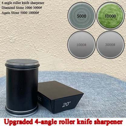 15/18/20/22° Fixed Angle Magnetic Rolling Knife Sharpener Diamond Whetstone Agate Stone Kitchen Roller Knife Sharpening System