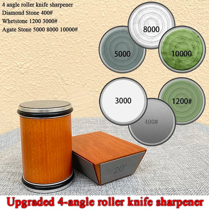 15/18/20/22° Fixed Angle Magnetic Rolling Knife Sharpener Diamond Whetstone Agate Stone Kitchen Roller Knife Sharpening System