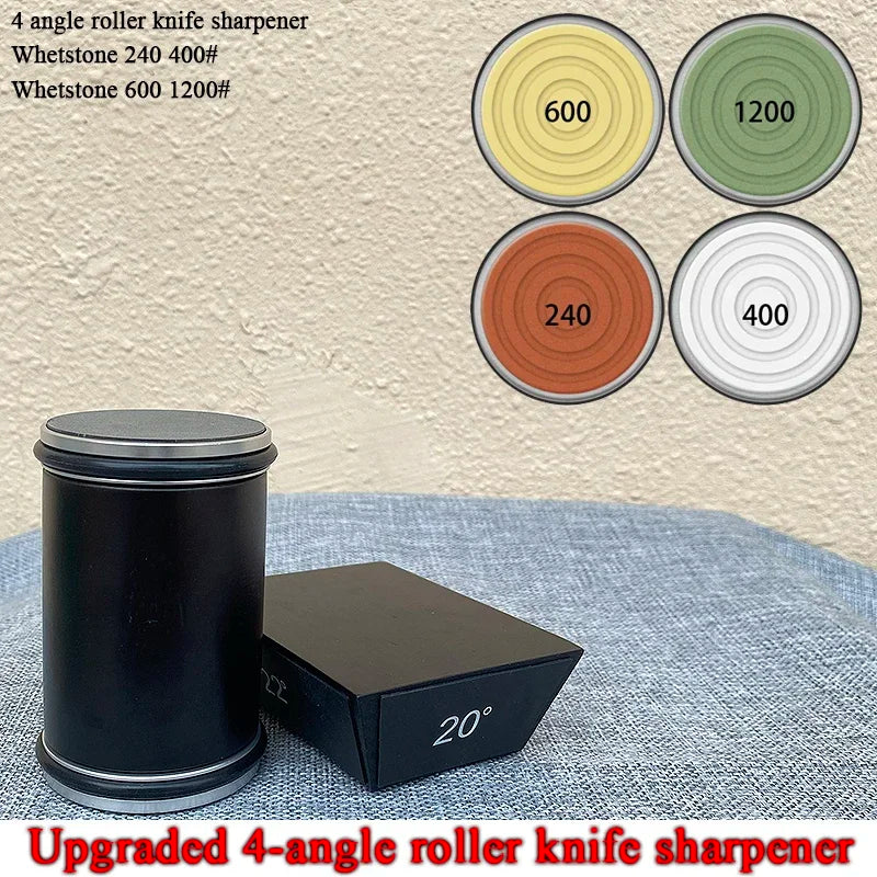 15/18/20/22° Fixed Angle Magnetic Rolling Knife Sharpener Diamond Whetstone Agate Stone Kitchen Roller Knife Sharpening System