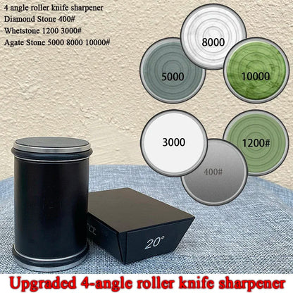 15/18/20/22° Fixed Angle Magnetic Rolling Knife Sharpener Diamond Whetstone Agate Stone Kitchen Roller Knife Sharpening System