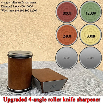 15/18/20/22° Fixed Angle Magnetic Rolling Knife Sharpener Diamond Whetstone Agate Stone Kitchen Roller Knife Sharpening System