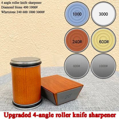 15/18/20/22° Fixed Angle Magnetic Rolling Knife Sharpener Diamond Whetstone Agate Stone Kitchen Roller Knife Sharpening System