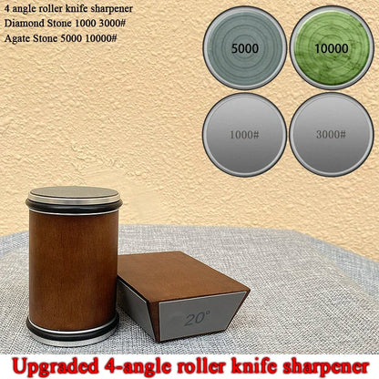 15/18/20/22° Fixed Angle Magnetic Rolling Knife Sharpener Diamond Whetstone Agate Stone Kitchen Roller Knife Sharpening System