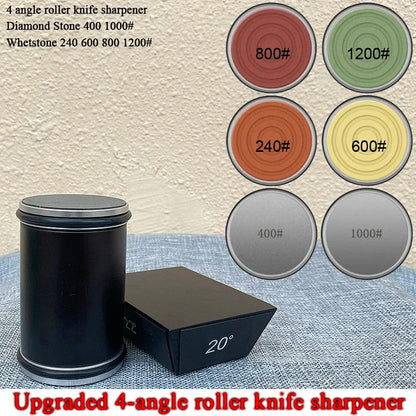 15/18/20/22° Fixed Angle Magnetic Rolling Knife Sharpener Diamond Whetstone Agate Stone Kitchen Roller Knife Sharpening System