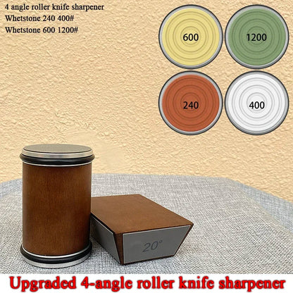 15/18/20/22° Fixed Angle Magnetic Rolling Knife Sharpener Diamond Whetstone Agate Stone Kitchen Roller Knife Sharpening System