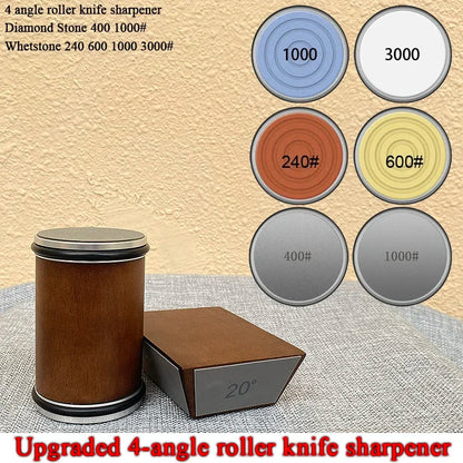 15/18/20/22° Fixed Angle Magnetic Rolling Knife Sharpener Diamond Whetstone Agate Stone Kitchen Roller Knife Sharpening System