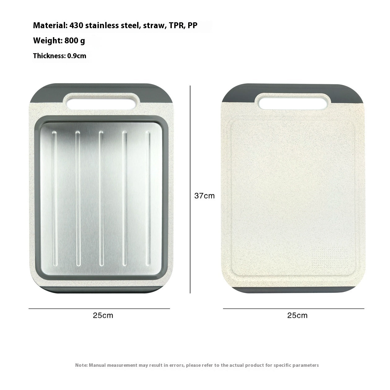 Double-sided 304 Stainless Steel Cutting Board