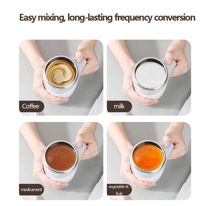 Automatic Stirring Cup Mug Rechargeable Portable Coffee Electric Stirring Stainless Steel Rotating Magnetic Home Drinking Tools