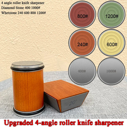 15/18/20/22° Fixed Angle Magnetic Rolling Knife Sharpener Diamond Whetstone Agate Stone Kitchen Roller Knife Sharpening System