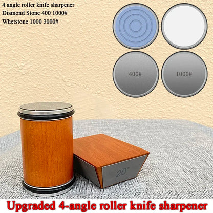 15/18/20/22° Fixed Angle Magnetic Rolling Knife Sharpener Diamond Whetstone Agate Stone Kitchen Roller Knife Sharpening System